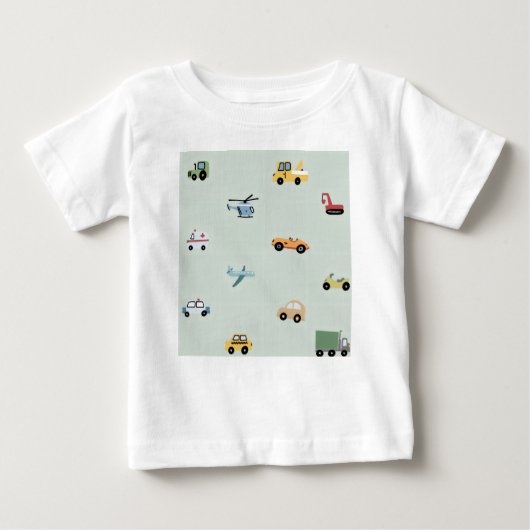 Jungen Niedlicher Transport Car Muster Kids Baby T-shirt (Vorderseite)
