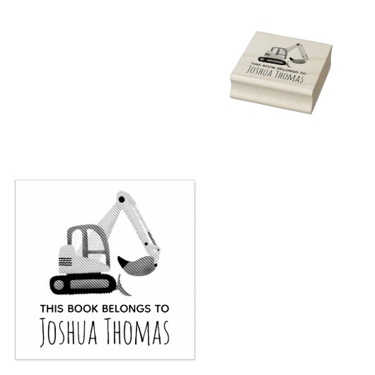 Jungen Niedliches BauDigger Kinder Buchzeichen Gummistempel (Stempel)