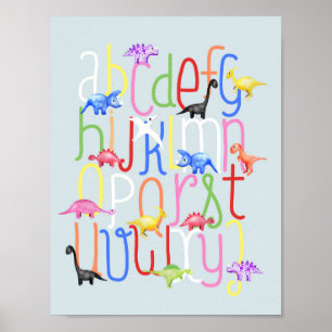 Jungen Niedliches Kinderzimmer Dinosaur ABC Alphab Poster