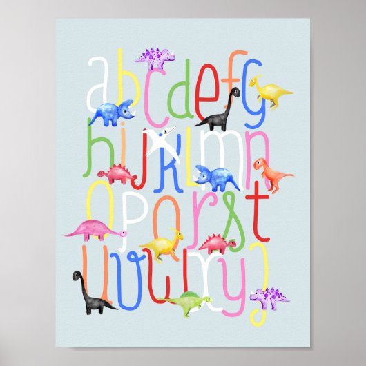 Jungen Niedliches Kinderzimmer Dinosaur ABC Alphab Poster (Vorne)