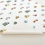 Jungen Niedliches Transportwagenmuster Monogramm N Sherpadecke (3/4)