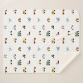 Jungen Niedliches Transportwagenmuster Monogramm N Sherpadecke (Vorderseite (Horizontal))