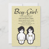 Jungen-oder Mädchen-Geschlecht decken Party Einladung (Vorderseite)