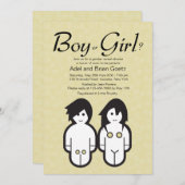 Jungen-oder Mädchen-Geschlecht decken Party Einladung (Vorne/Hinten)