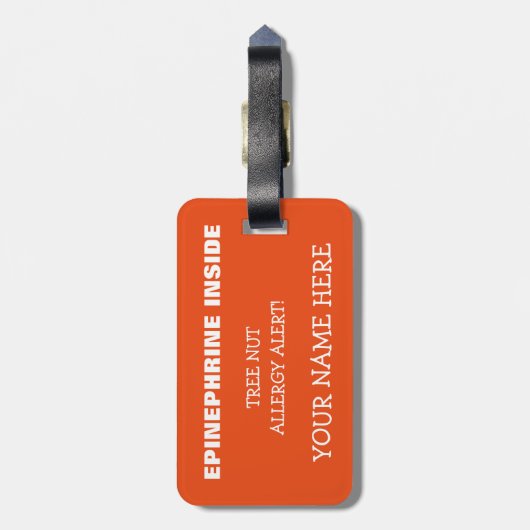 Jungen-orange Gepäckanhänger (Rückseite vertikal)