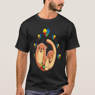 Jungen Otter Herz Puzzleteil Autismus-Bewusstsein T-Shirt