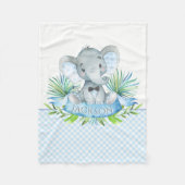 Jungen Personalisiert Elephant Baby Blanket Fleecedecke (Vorderseite)
