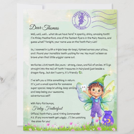 Jungen Personalisierte Fairy Letter Magical Keepak (Vorderseite)