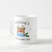 Jungen Personalisierte Rentier Hot Chocolate Tasse (Vorderseite Links)