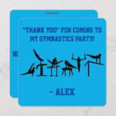 JUNGEN PERSONALISIERTEN "DANK YOU" GYMNASTICS CARD DANKESKARTE (Vorne/Hinten)