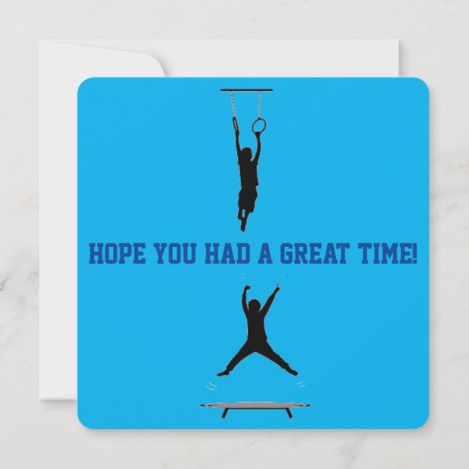 JUNGEN PERSONALISIERTEN "DANK YOU" GYMNASTICS CARD DANKESKARTE (Rückseite)