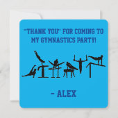 JUNGEN PERSONALISIERTEN "DANK YOU" GYMNASTICS CARD DANKESKARTE (Vorderseite)
