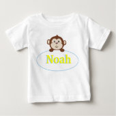Jungen Personalisiertes Affen-Shirt Baby T-shirt (Vorderseite)