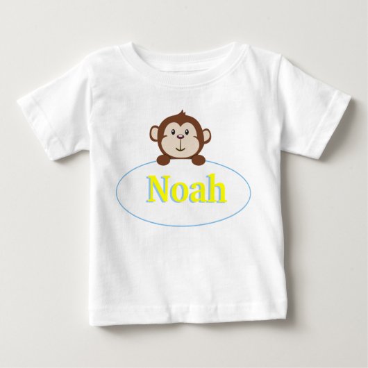 Jungen Personalisiertes Affen-Shirt Baby T-shirt (Vorderseite)