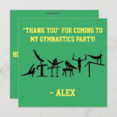 Jungen PERSONALISIERTES GYMNASTICS-PARTY Dankeskarte (Vorne/Hinten)