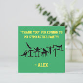 Jungen PERSONALISIERTES GYMNASTICS-PARTY Dankeskarte (Stehend Vorderseite)