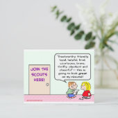 Jungen-Pfadfinderinnen schließen sich großer Postkarte (Stehend Vorderseite)