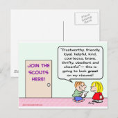 Jungen-Pfadfinderinnen schließen sich großer Postkarte (Vorne/Hinten)