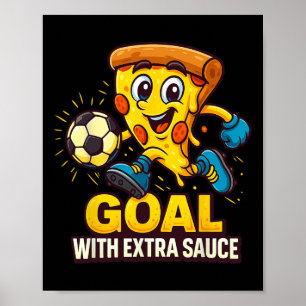 Jungen Pizza Thema Lustiges Fußballtor Poster