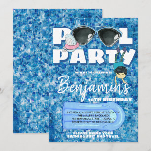 Jungen-Poolparty-Einladung Einladung
