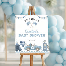 Jungen-Rennwagen-Baby-Shower-Party-Willkommensschi
