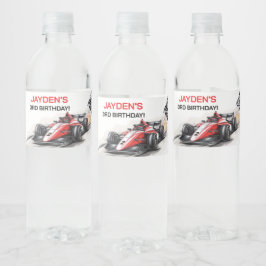 Jungen-Rennwagen-Geburtstags-Wasserflaschen-Etiket Wasserflaschenetikett