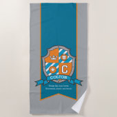 Jungen Ritter Schild grau colton Buchstaben c Hand Strandtuch (Vorderseite)
