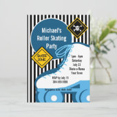 Jungen-Rollen-Skaten-Geburtstags-Party Einladung (Stehend Vorderseite)