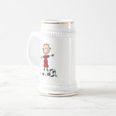 Jungen-rote einheitliche Fußball-Spieler-T - Bierglas (Vorderseite Links)