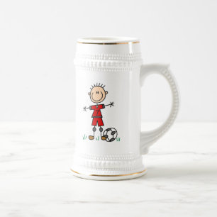 Jungen-rote einheitliche Fußball-Spieler-T - Bierglas