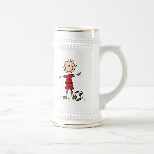 Jungen-rote einheitliche Fußball-Spieler-T - Bierglas (Rechts)