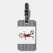 Jungen-rote einheitliche Fußball-Spieler-T - Gepäckanhänger (Vorderseite vertikal)