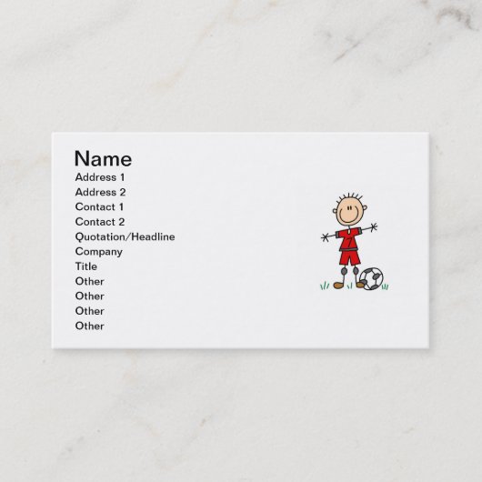 Jungen-rote einheitliche Fußball-Spieler-T - Visitenkarte (Vorderseite)