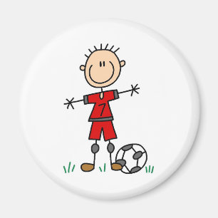 Jungen-roter einheitlicher Fußball Magnet