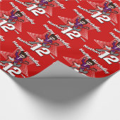 Jungen roter Name 12. Geburtstag Rockstar Packung Geschenkpapier (Ecke)