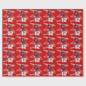 Jungen roter Name 12. Geburtstag Rockstar Packung Geschenkpapier (Flach)