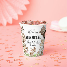 Jungen-Rustic-Woodland-Baby-Shower-Einladung Pappbecher