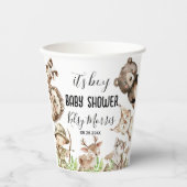 Jungen-Rustic-Woodland-Baby-Shower-Einladung Pappbecher (Vorderseite)