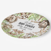 Jungen-Rustic-Woodland-Baby-Shower-Einladung Pappteller (Schrägansicht)