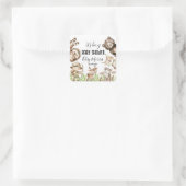 Jungen-Rustic-Woodland-Baby-Shower-Einladung Quadratischer Aufkleber (Tasche)