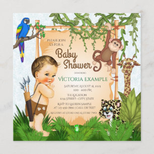 Jungen Safari-Baby-Shower-Einladungen Einladung