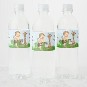 Jungen-Safari-Baby-Shower-Wasserflaschen-Etiketten Wasserflaschenetikett