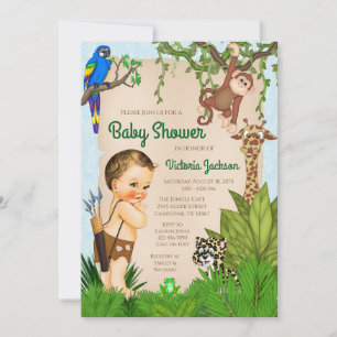Jungen-Safari-Dschungel-Baby-Shower-Einladung Einladung
