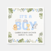 Jungen-Safari-Tier-Baby-Party Serviette (Vorderseite)
