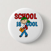 Jungen-Schule ist cool Button (Vorderseite)