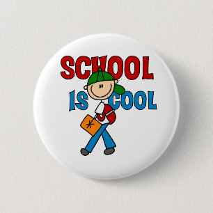 Jungen-Schule ist cool Button