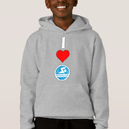 Jungen schwimmen & tauchen Schwimmen I Liebe/Herzs Hoodie