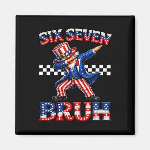Jungen Sechs Sieben Meme Onkel Sam 67 4. Juli Kind Magnet