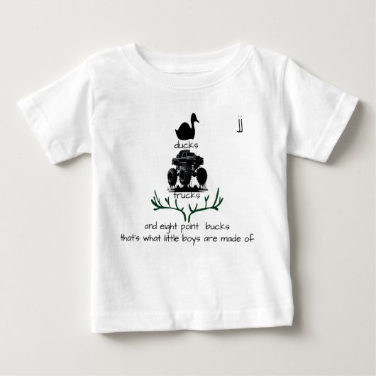 "...Jungen sind aus..." Personalisierbar Baby T-shirt (Vorderseite)