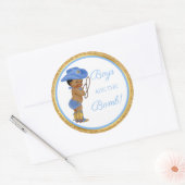 Jungen sind die Bombe! Cowboy Bath-Geschenk Etc Bl Runder Aufkleber (Umschlag)